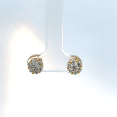 Aretes ilusion oro amarillo diamantes