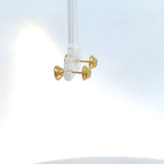 Topos oro amarillo circon bisel grande