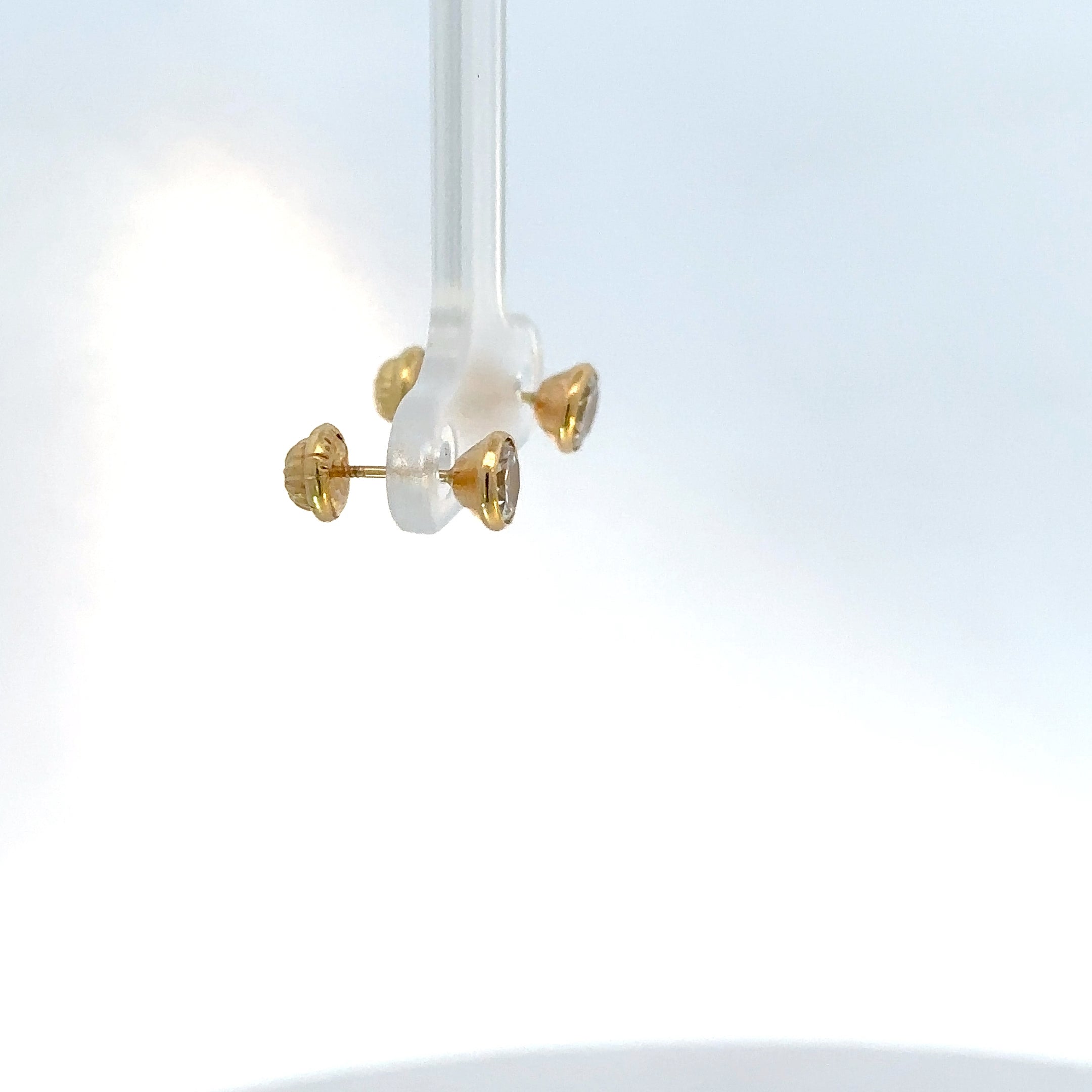 Topos oro amarillo circon bisel grande