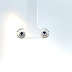 Aretes Zafiro en Oro Blanco