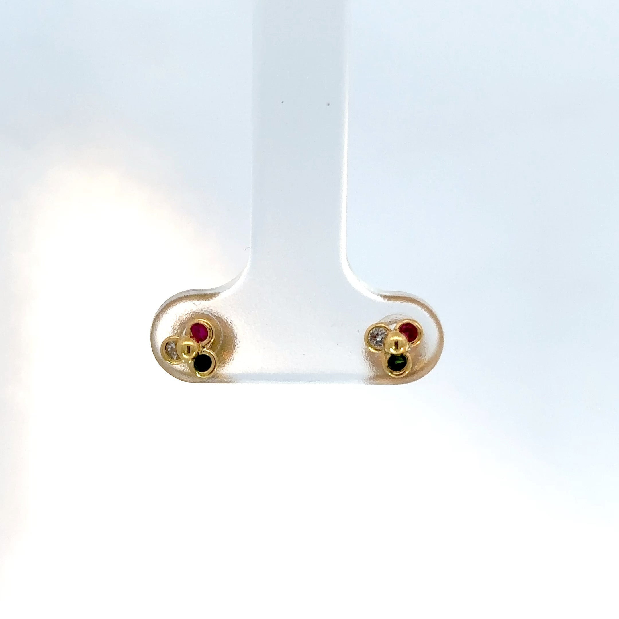 Aretes Trébol Circones de Colores