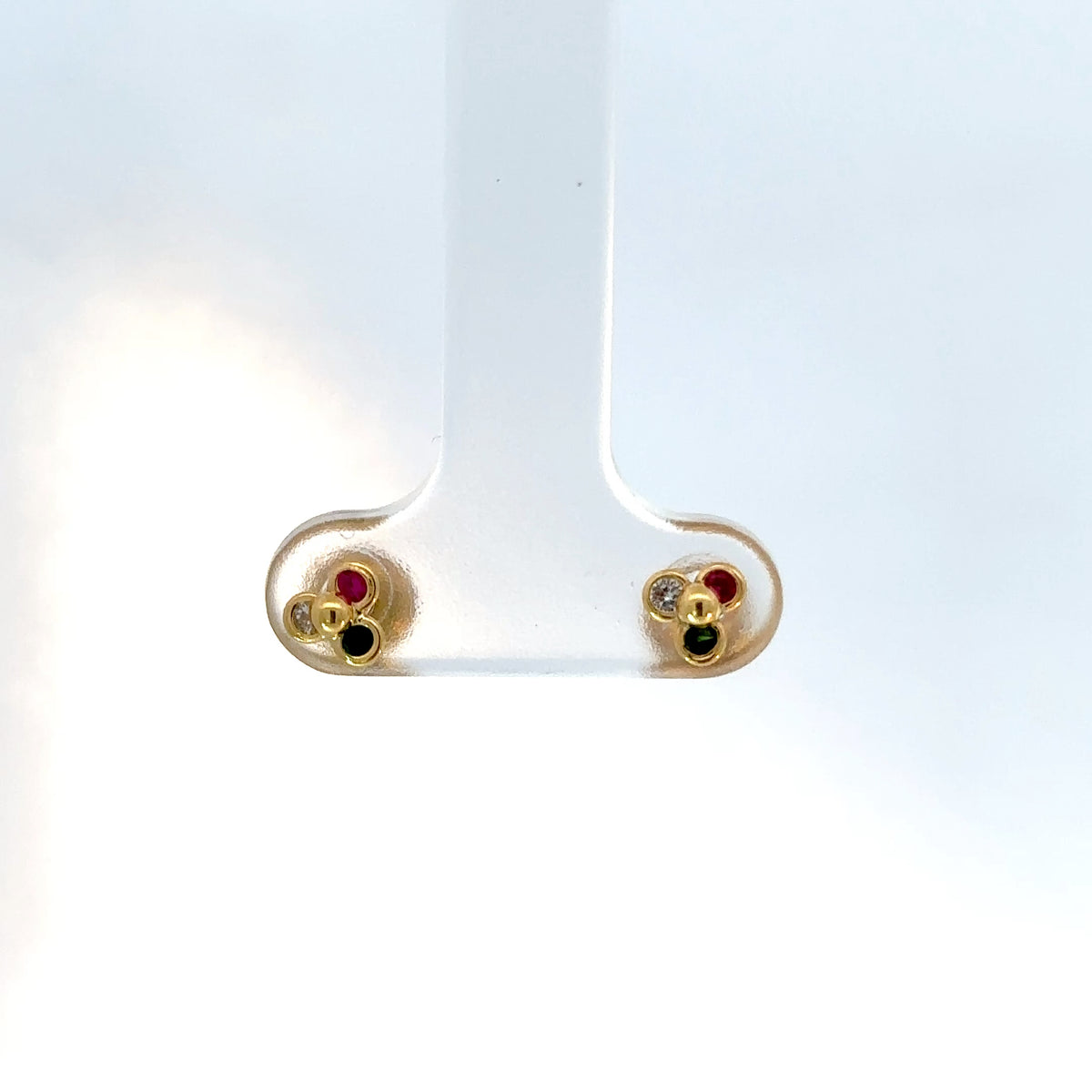 Aretes Trébol Circones de Colores