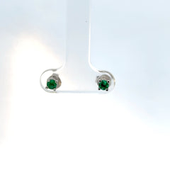 Aretes de Esmeralda en Oro Blanco