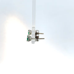 Aretes de Esmeralda en Oro Blanco