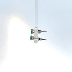 Aretes con Esmeraldas en Oro Blanco