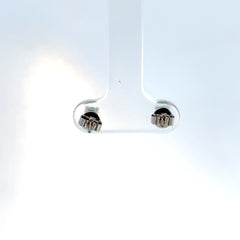 Aretes con Esmeraldas en Oro Blanco