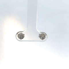 Aretes Moissanita en Oro Blanco