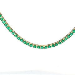 Cadena Tennis oro amarillo esmeraldas naturales