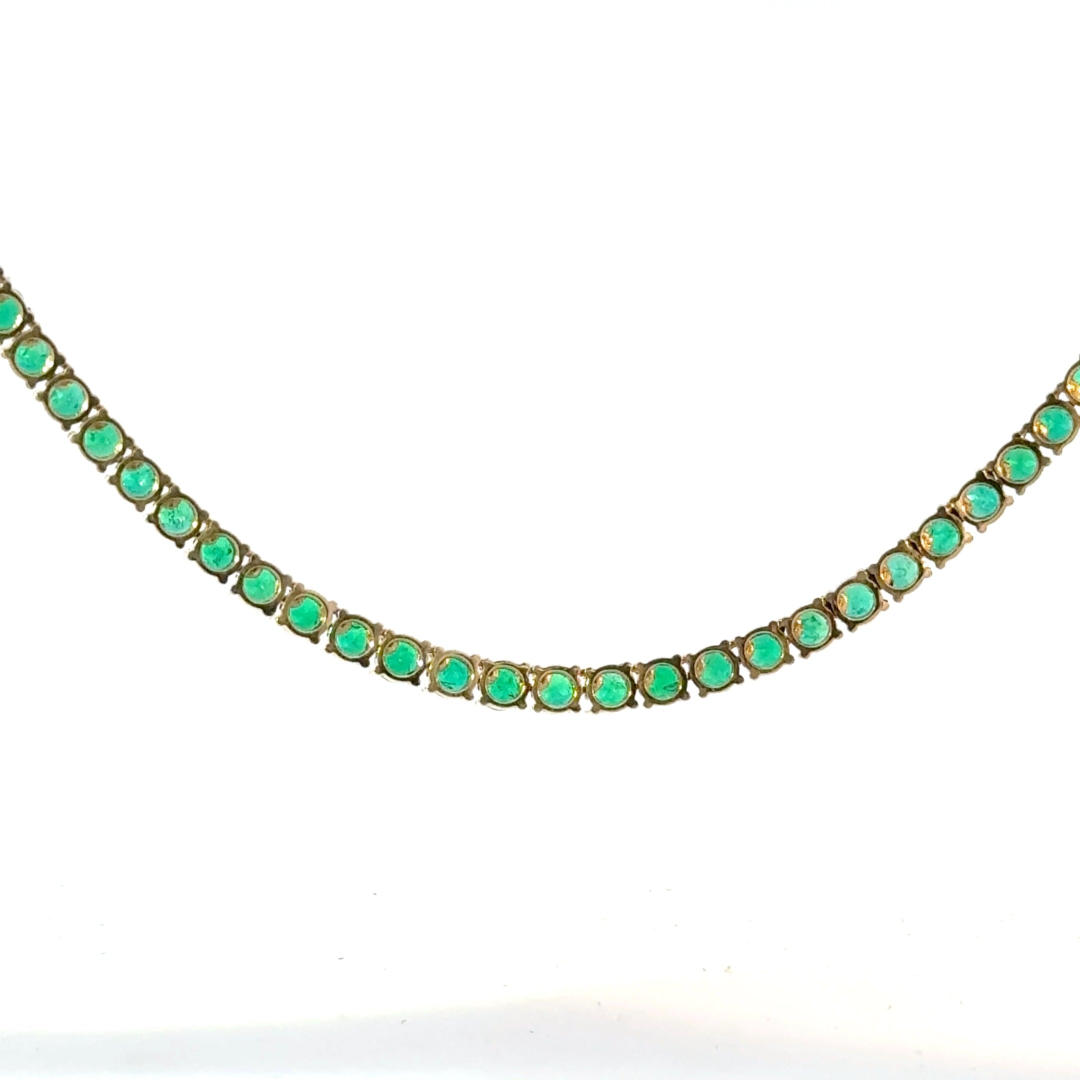 Cadena Tennis oro amarillo esmeraldas naturales