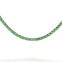 Cadena Tennis oro amarillo esmeraldas naturales