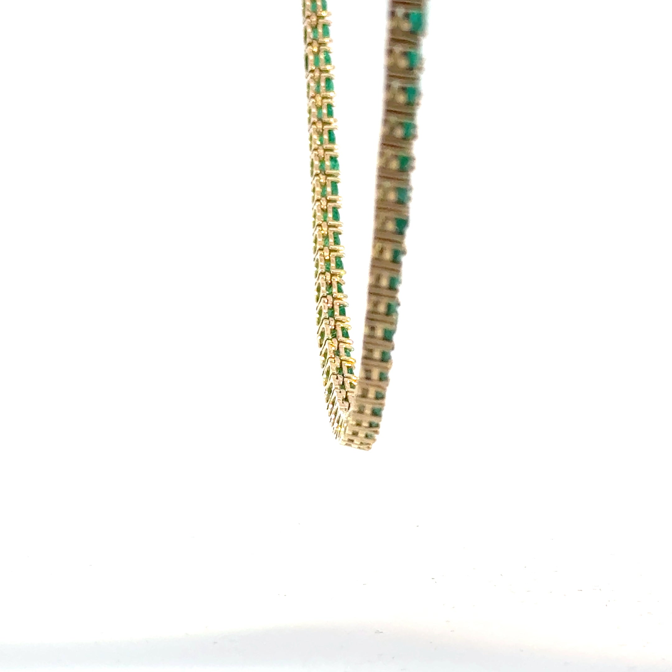 Cadena Tennis oro amarillo esmeraldas naturales