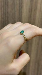 Anillo Esmeralda doble aro