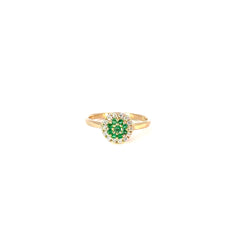 Anillo tipo ilusión Esmeraldas y Diamantes