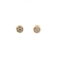 Aretes grandes ilusión Diamantes - Oro amarillo