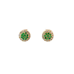 Aretes tipo ilusión Esmeraldas y Diamantes