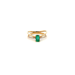 Anillo Esmeralda doble aro