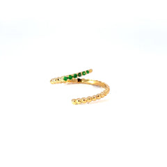 Anillo Floritura abierta Esmeraldas - Oro amarillo