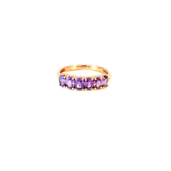 Cintillo oval Zafiros morados - Oro rosado
