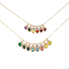 Dijes bisel con Zafiros de colores