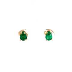 Aretes esmeralda gota 1.01 ct - Oro amarillo