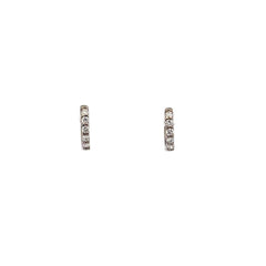 Mini candongas con diamantes - Oro blanco