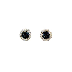 Aretes Topacio London Blue con moissanitas