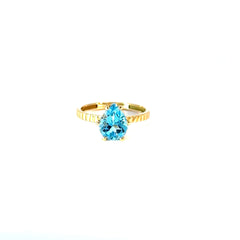Anillo solitario Topacio swiss blue