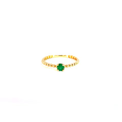 Anillo Floritura Esmeralda - Oro amarillo