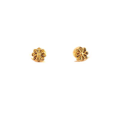 Aretes Flor - Oro amarillo