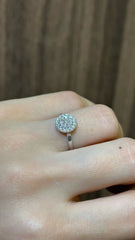 Anillo tipo ilusión Diamantes - Oro blanco