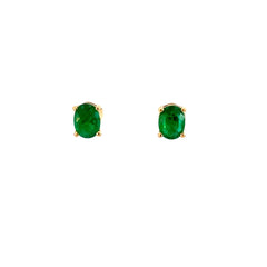 Aretes esmeralda oval 1.30 ct - Oro amarillo