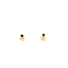 Aretes con Zafiro azul 0.8ct - Oro amarillo
