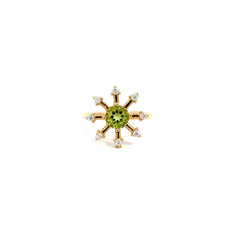 Anillo Estrella - Peridoto y Moissanitas