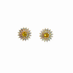Aretes Sugar Zafiro amarillo con moissanitas