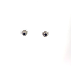 Aretes con Zafiro azul 0.08ct - Oro blanco