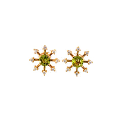 Aretes Estrella - Peridoto y Moissanitas