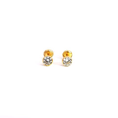 Topos oro amarillo circon bisel grandes