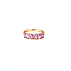 Cintillo oval Zafiros rosados - Oro rosado