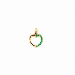 Dije corazón Esmeraldas - Oro amarillo