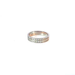 Anillo Doble carril con diamantes - Oro blanco