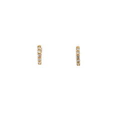 Mini candongas con diamantes - Oro amarillo
