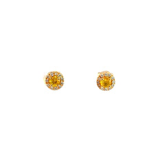 Aretes Zafiro amarillo con Diamantes